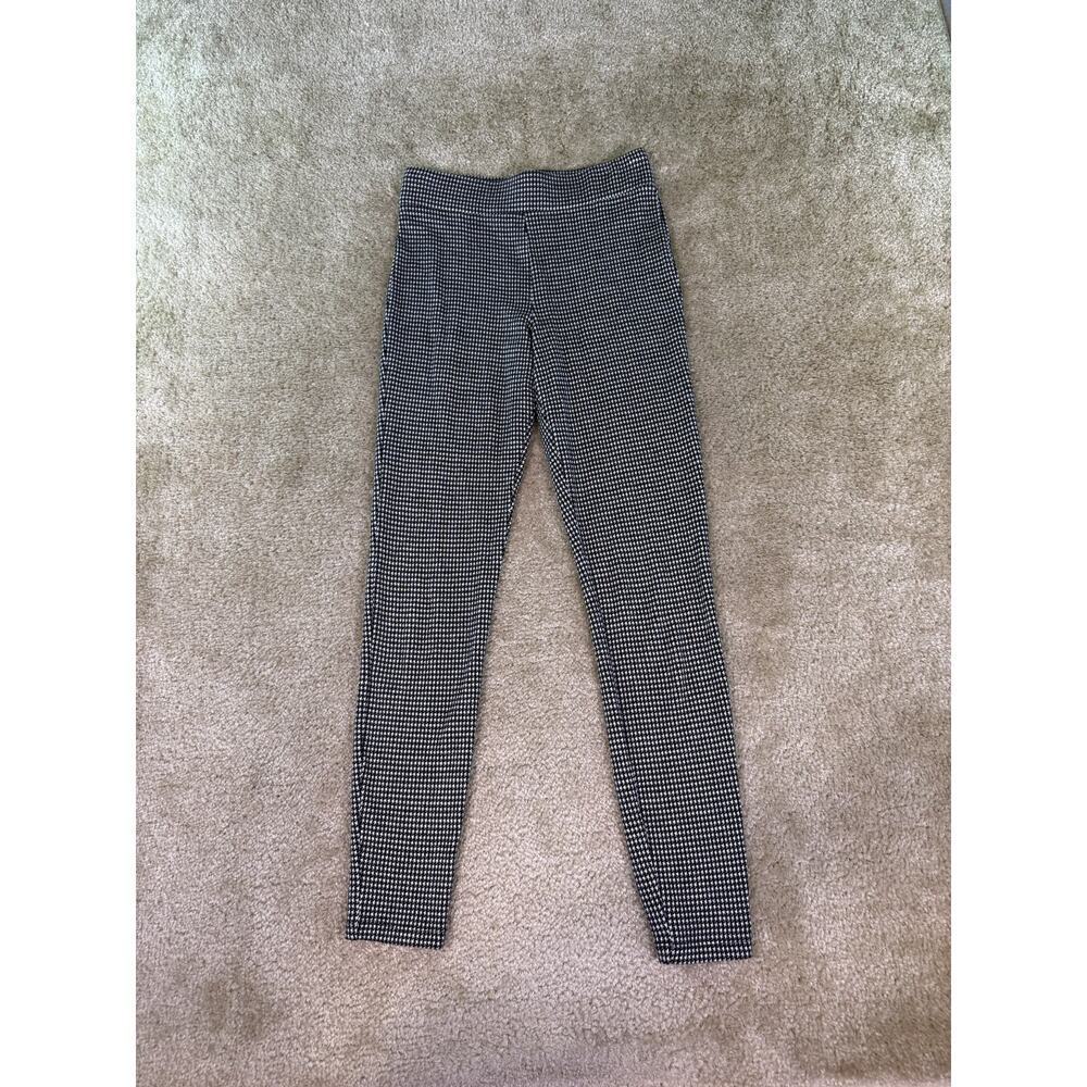 Matty M Black Pull On Stretch Pants Womens Size XS Hounstooth Stretch E312